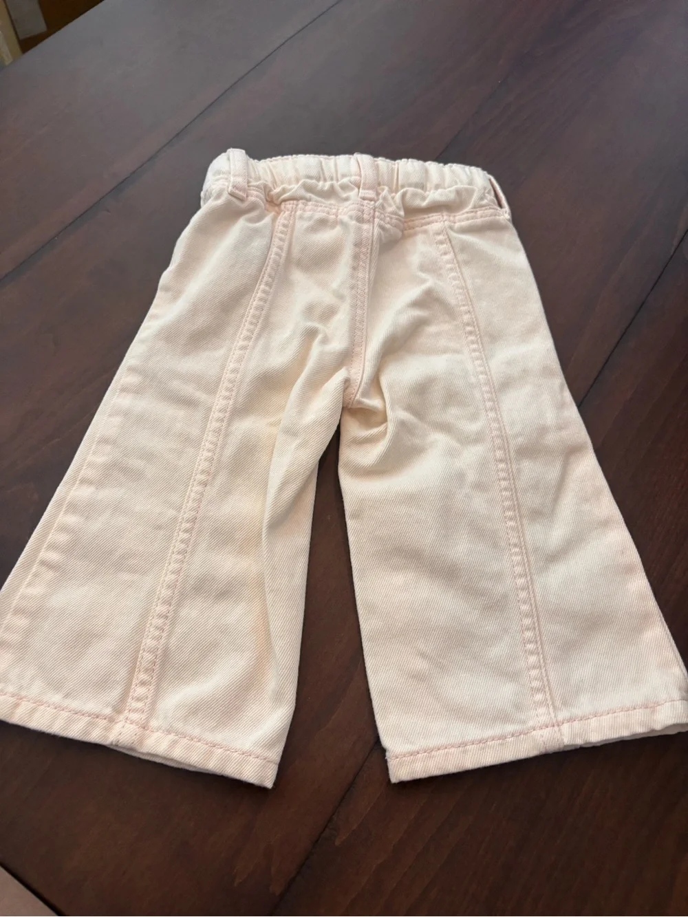 Old Navy Pastel Pink Wide-Leg Jeans with Front Patch Pockets